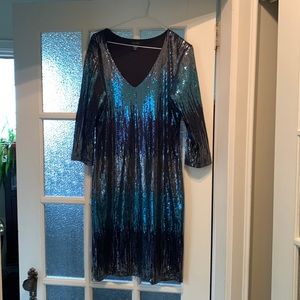 Karen Kane sequin / sparkly blue dress